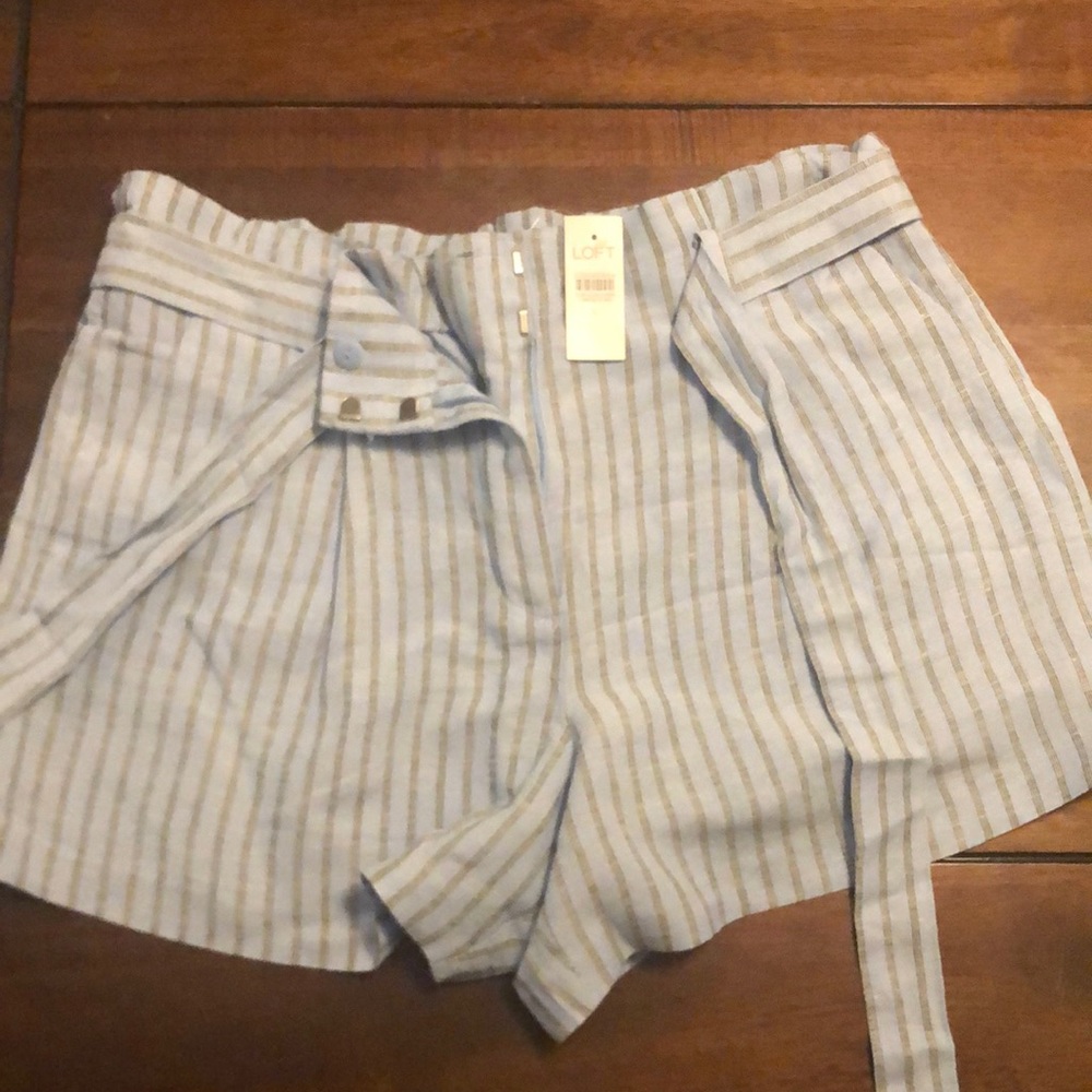 Loft Paper Bag Shorts in Stripe size L